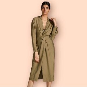 Anthro Gabriella Twist Waist Dress